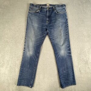 J Crew Jeans Mens 38x34 Blue Vintage Slim Fit Dark Wash Handcrafted Denim Preppy